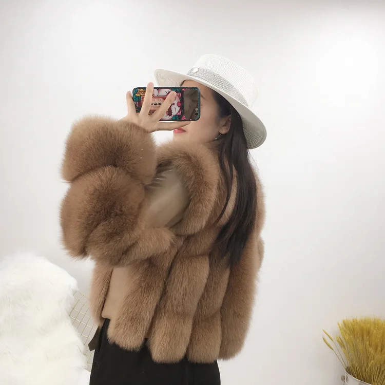 2020 Real Fur Coat Winter Jacket Women Natural Fox Fur Genuine Leather Outerwear Detachable Vest Streetwear Locomotive