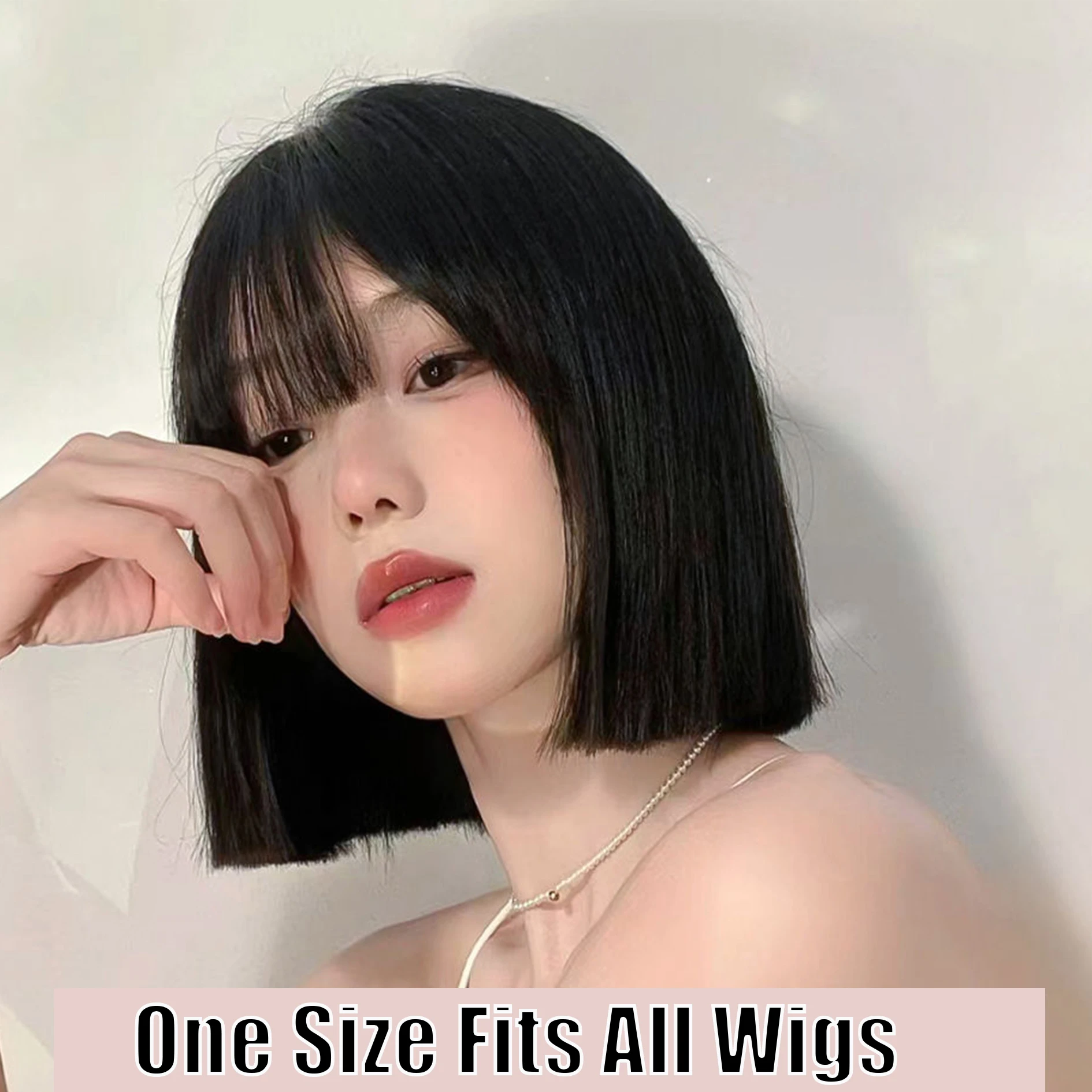 synthesize  comic bangs female natural forehead real hair qi bangs invisible traceless round face head curtain qi bangs wig piec