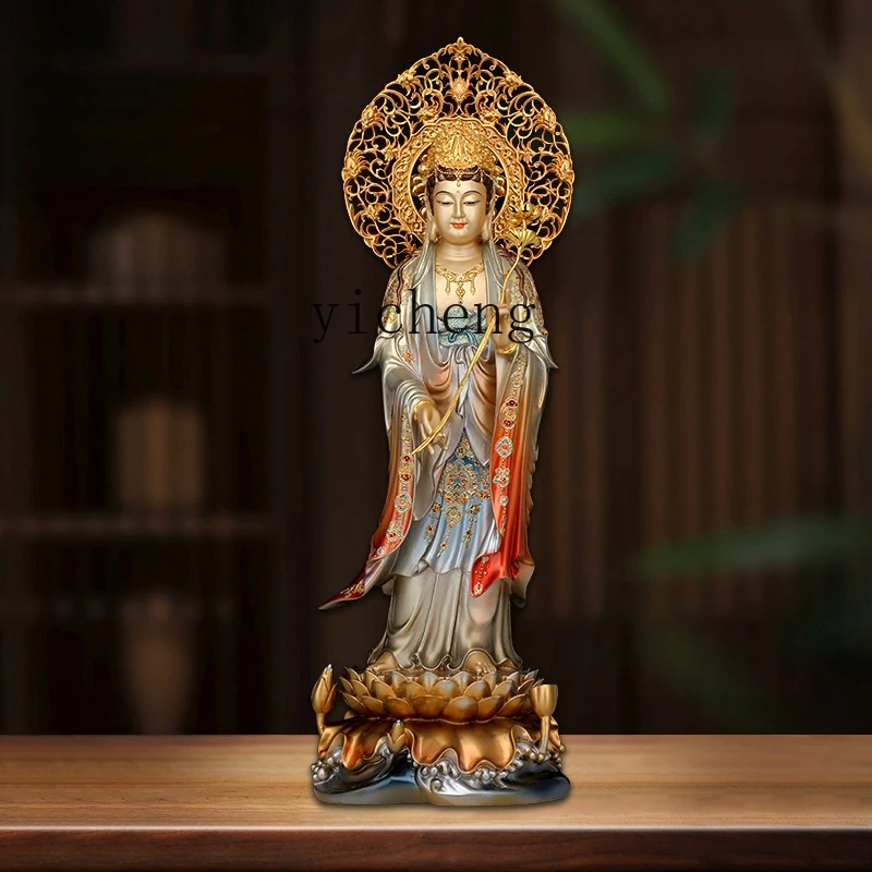 

LSL All-Copper Mahasthamaprapta Bodhisattva Guanyin Statue Home Decor Craft