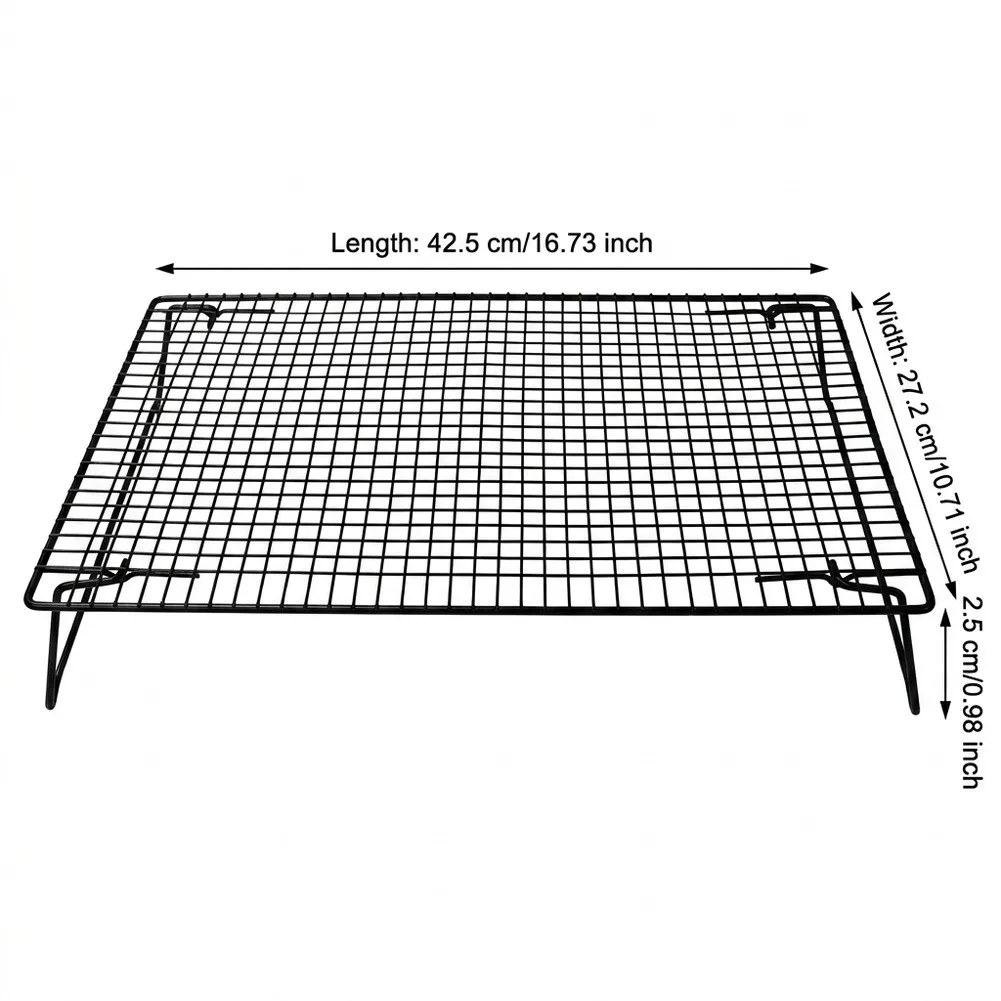 Carbon Steel Foldable Cooling Rack for Kitchen Use Tight Mesh Design Prevents Small Items from Falling Through