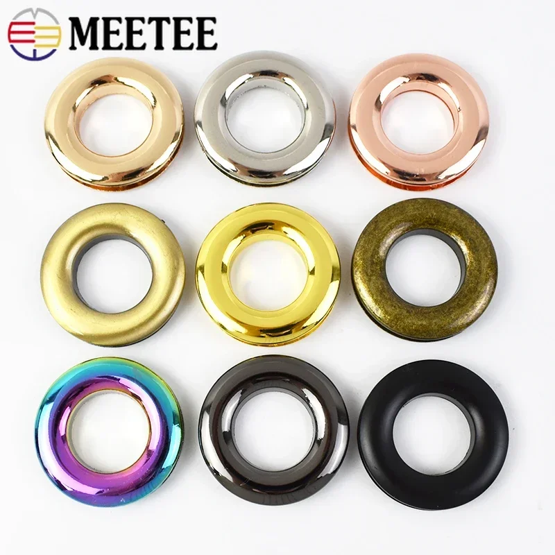 4/10Pcs Meetee Metal Screw Back Eyelets with Washer Grommets Rings Metalic Buckles for Bag Garment Shoes Leather Craft Accessory