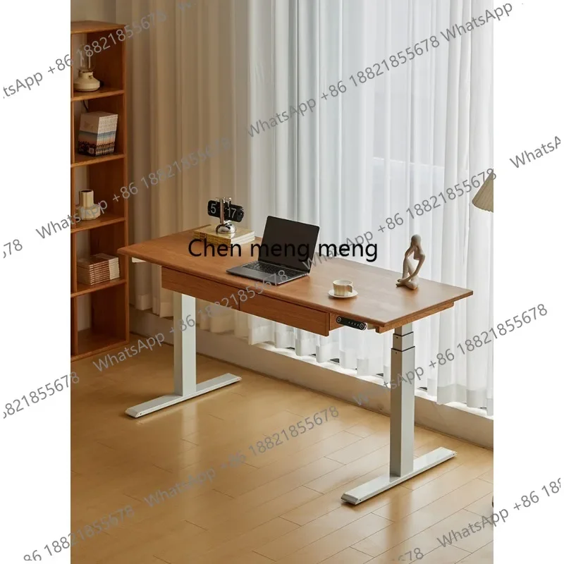 

F150 Solid wood black walnut electric lifting table Computer intelligent mobile office, self-workbench desk