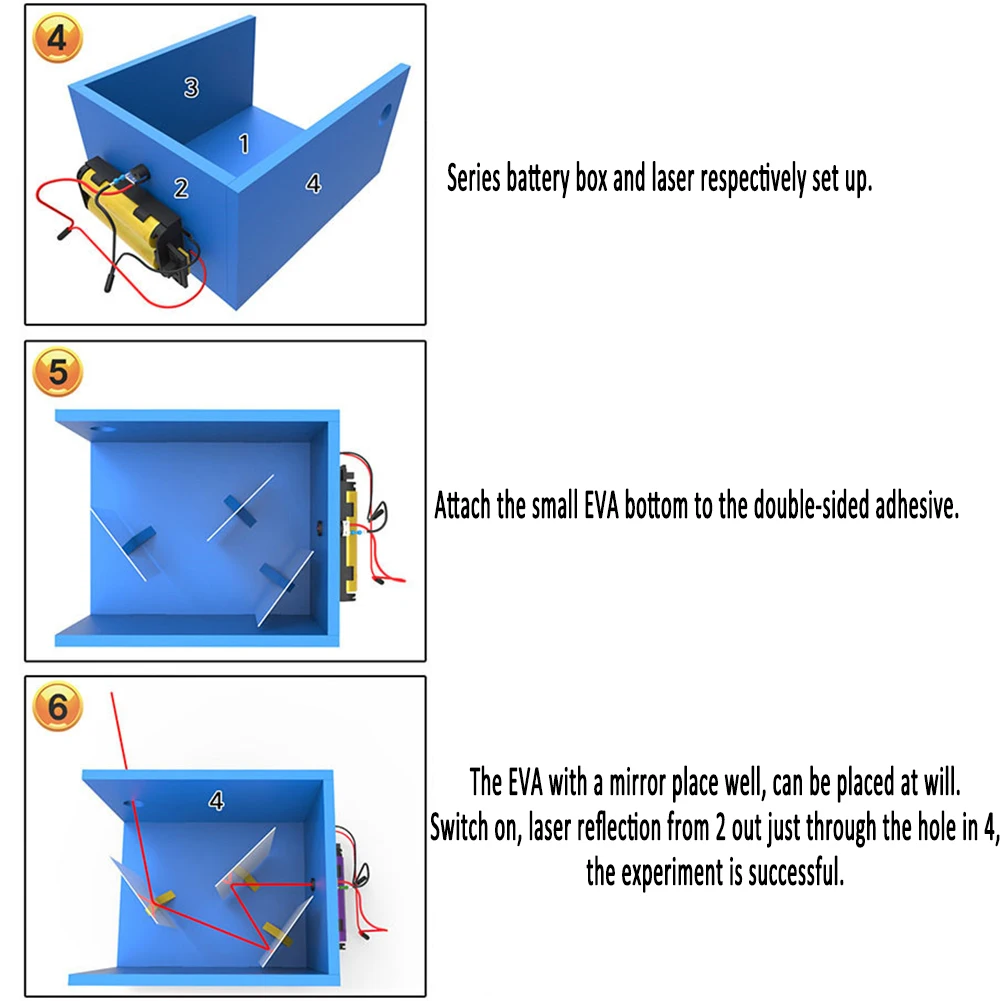 Kids DIY Toys Light Refraction Experiment Toy Plastic DIY Science Kits Science Experiment Toy for Kids Over 3 Years Old