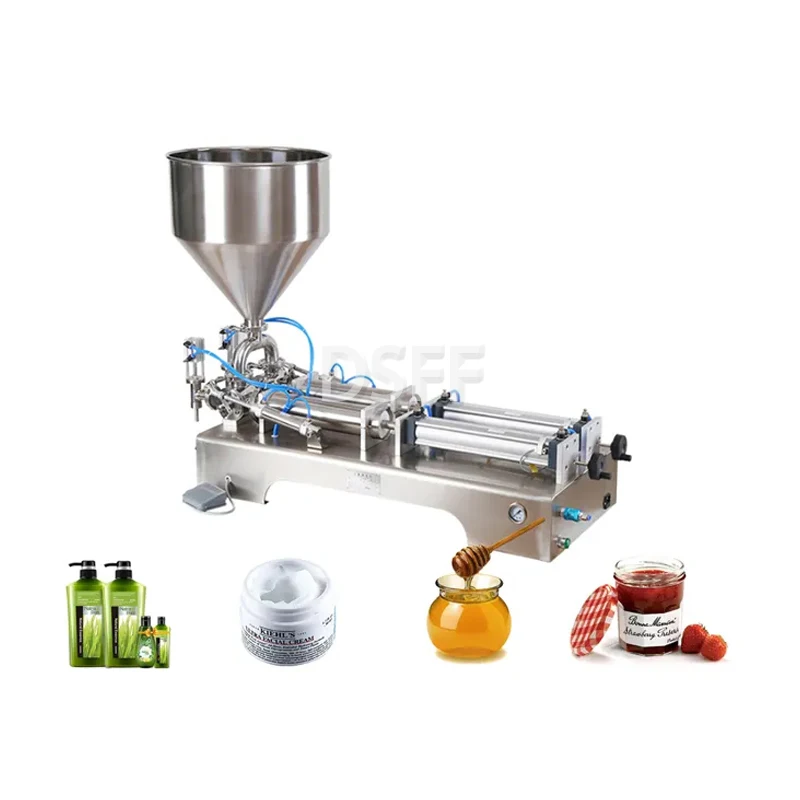 Desktop Honey Liquid Piston Bottle Filling Machine Commercial Chili Sauce Tomato Sauce Pneumatic Packaging Machine