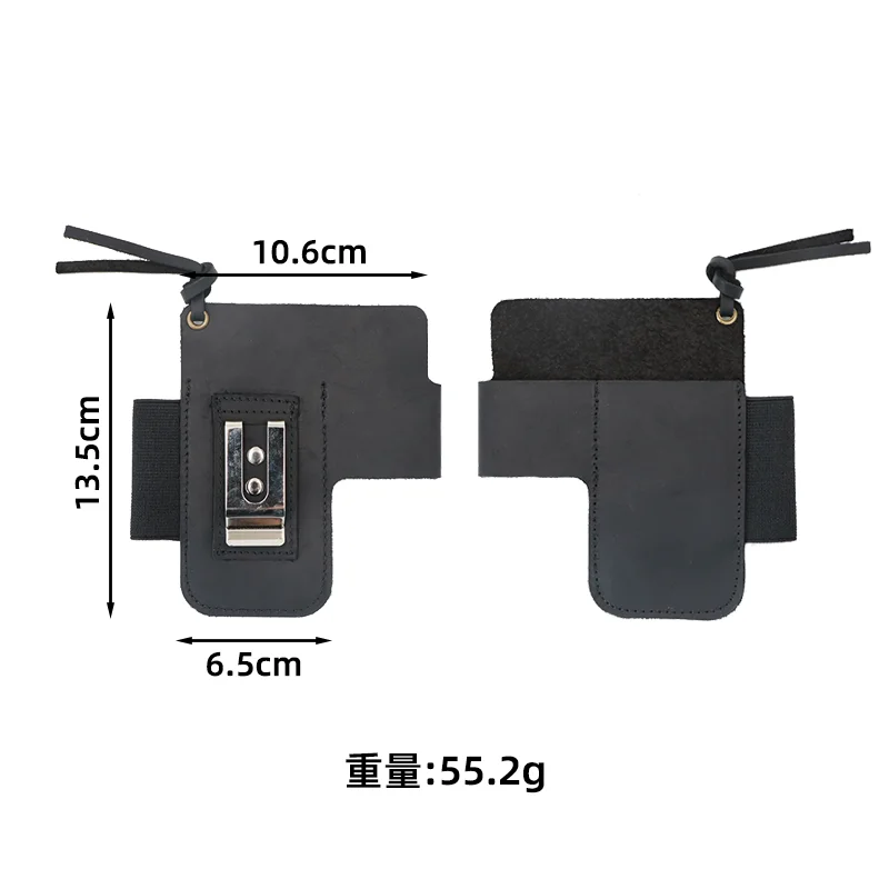 EDC Leather Flashlight Tool Holster Multi-functional Outdoor Tactical Belt Pouch for Folding Knife Storage view 3