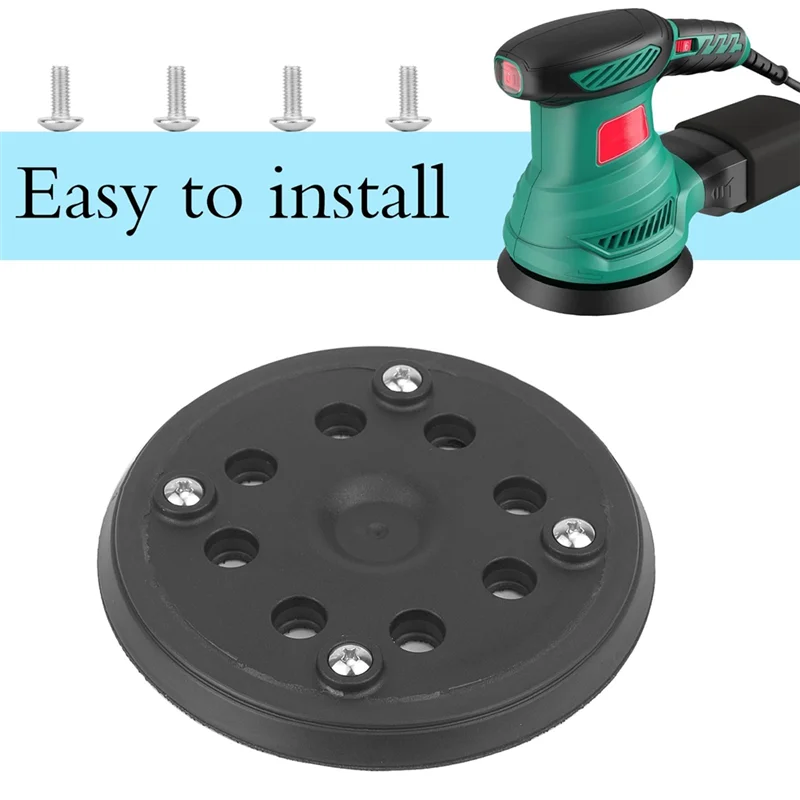 A58Z 2PC Nylon Sticker Sanding Discs 125Mm With Hook And Loop 8 Holes And 4 Eye Sanding Plate Compatible For ,With Screw