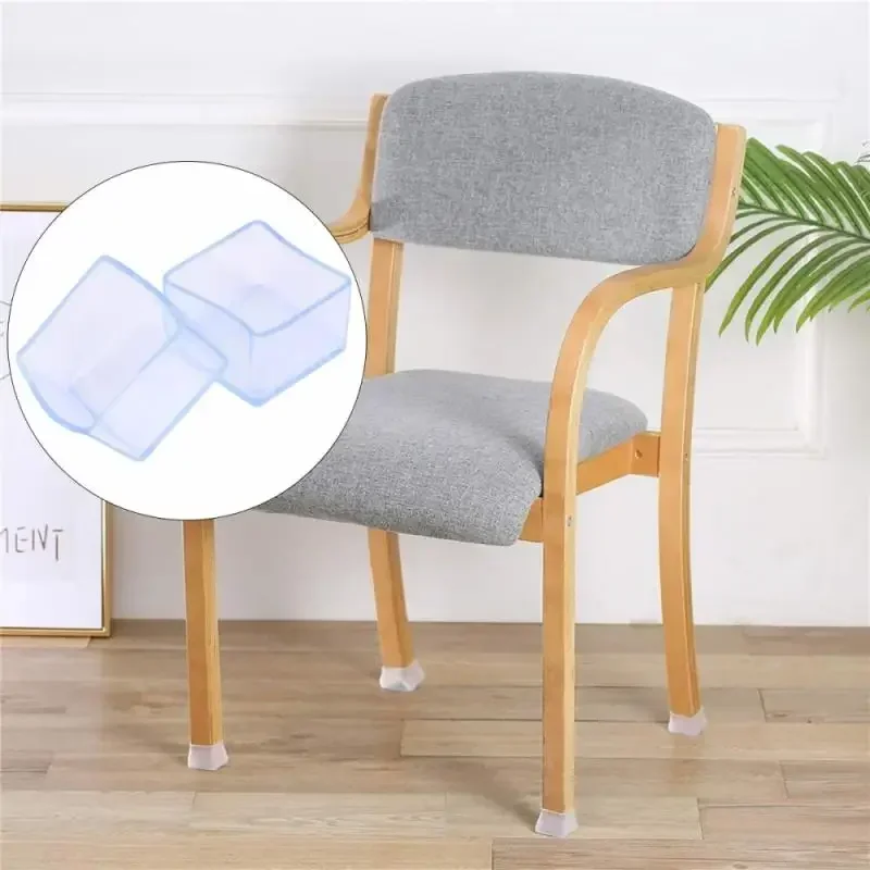 4 Uds. Redondo/cuadrado/rectangular para elegir reposapiés de mesa y silla de goma cubierta antipolvo almohadillas protectoras de suelo tapón de tubo pies de muebles