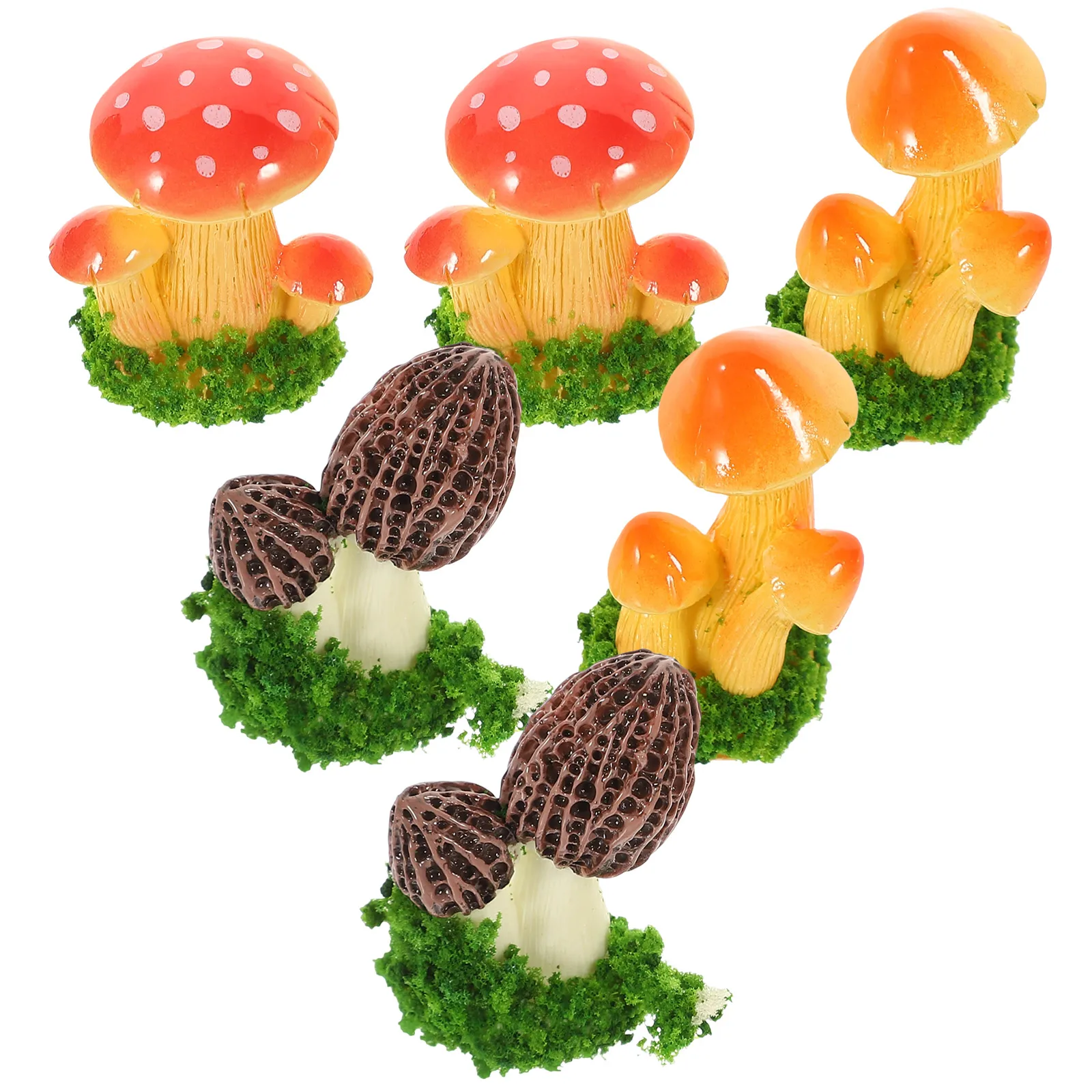 

6pcs Resin Mushroom Decorations Crafts Realistic Bonsai Resin Craft Mushrooms nament234Each Garden Lawn Home Decor