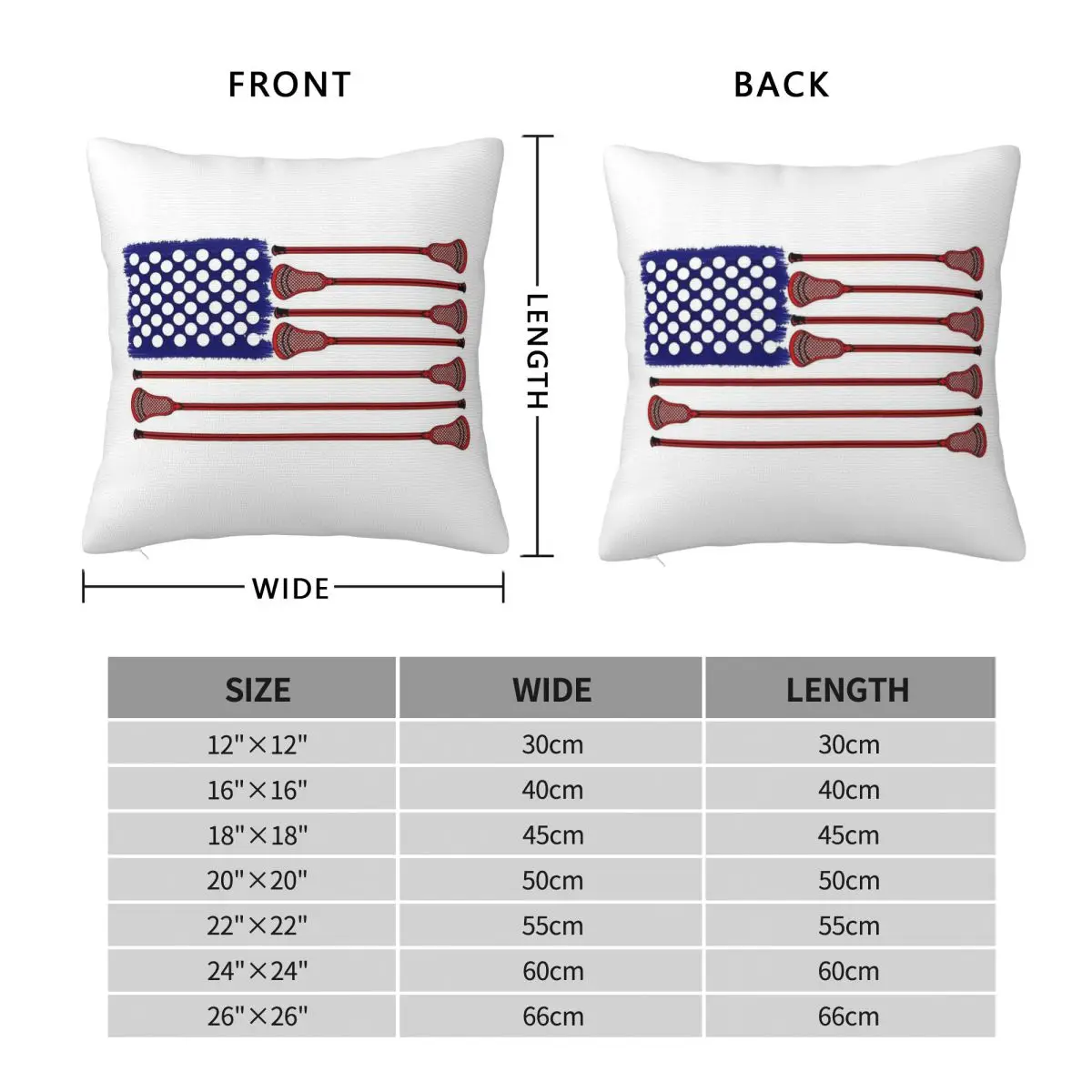 Lacrosse Americas Game Square Pillowcase Polyester Linen Velvet Creative Zip Throw Pillow Case Sofa Seater Cushion Cover 18