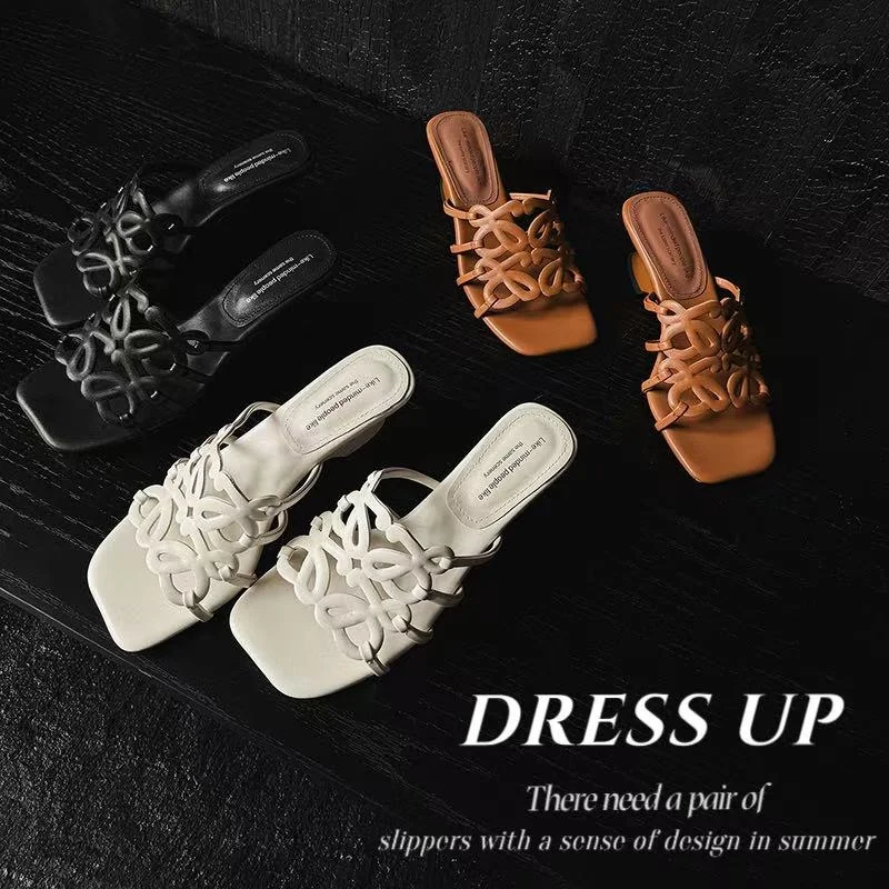 2026 new summer women sandals natural leather 22-25cm microfiber+sheepskin+pigskin cross-strap mules high heel women shoes