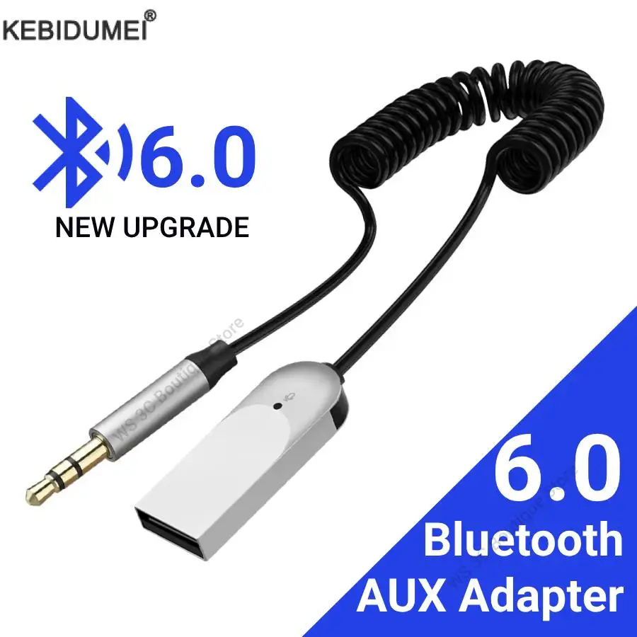 Bluetooth 6.0 Audio Receiver Dongle USB To 3.5mm Jack Car Audio Aux Bluetooth Handsfree Kit For Car Receiver BT Transmit