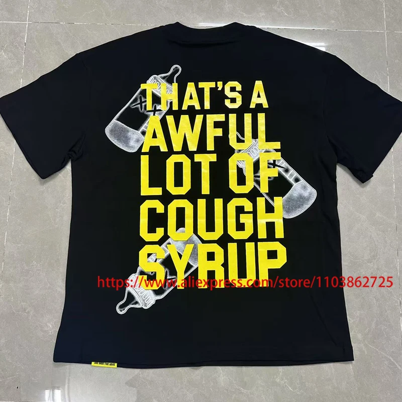 

THAT'S A AWFUL LOT OF COUGH SYRUP Short Sleeve Tee Summer High Quality Breathable Cotton Baby Bottle Print Cough Syrup Tops Tee