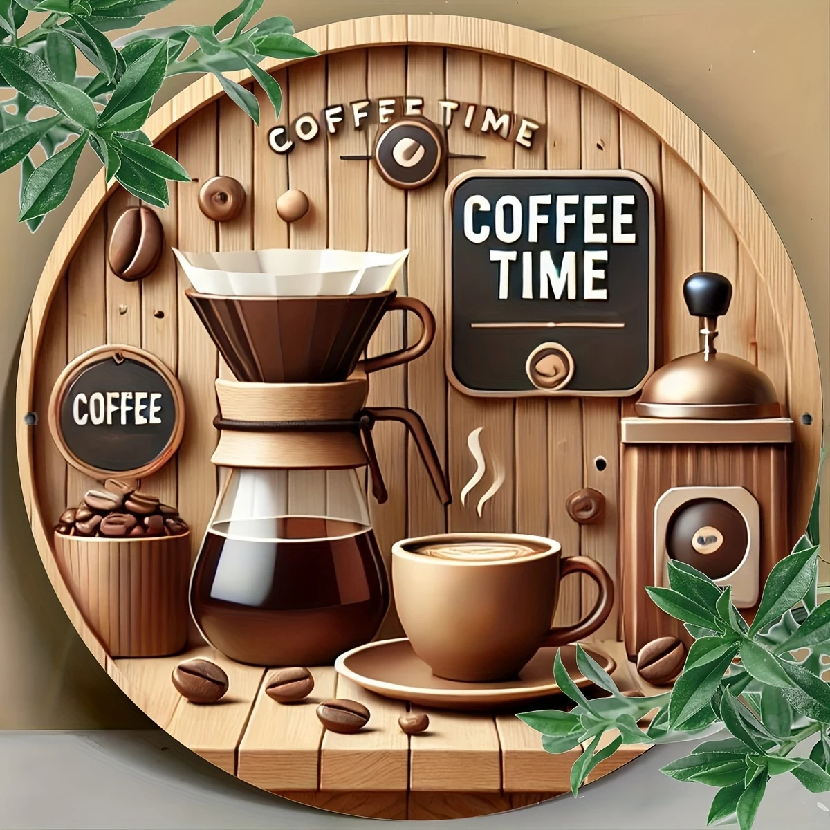 Holz 2D-Schild Vintage Kaffee-Themen-Serie Heimdekoration Café Kunst Bar Poster Material Atmosphäre Dekorative Foto-Requisiten