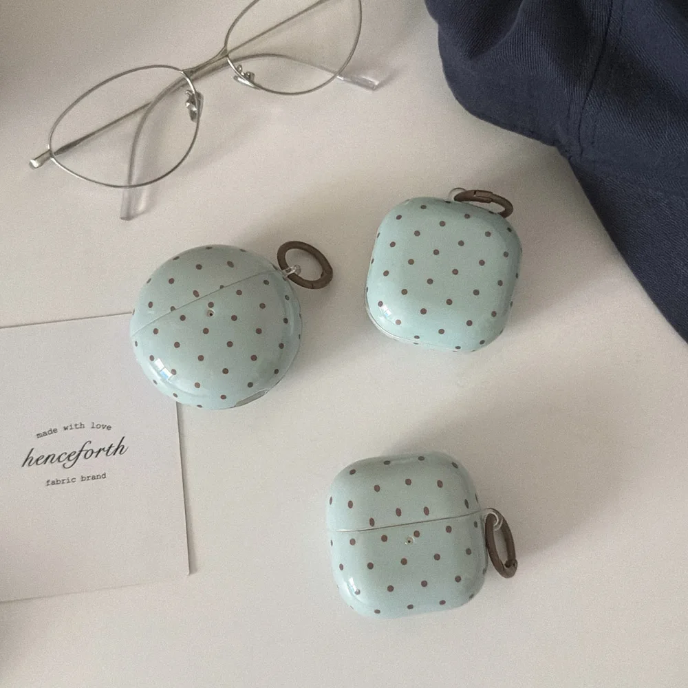 Colorful Wave Polka Point Dot with Star Keychain Earphone Case For Samsung Galaxy Buds 2 Live for Buds 3 4 Pro FE Core Cover