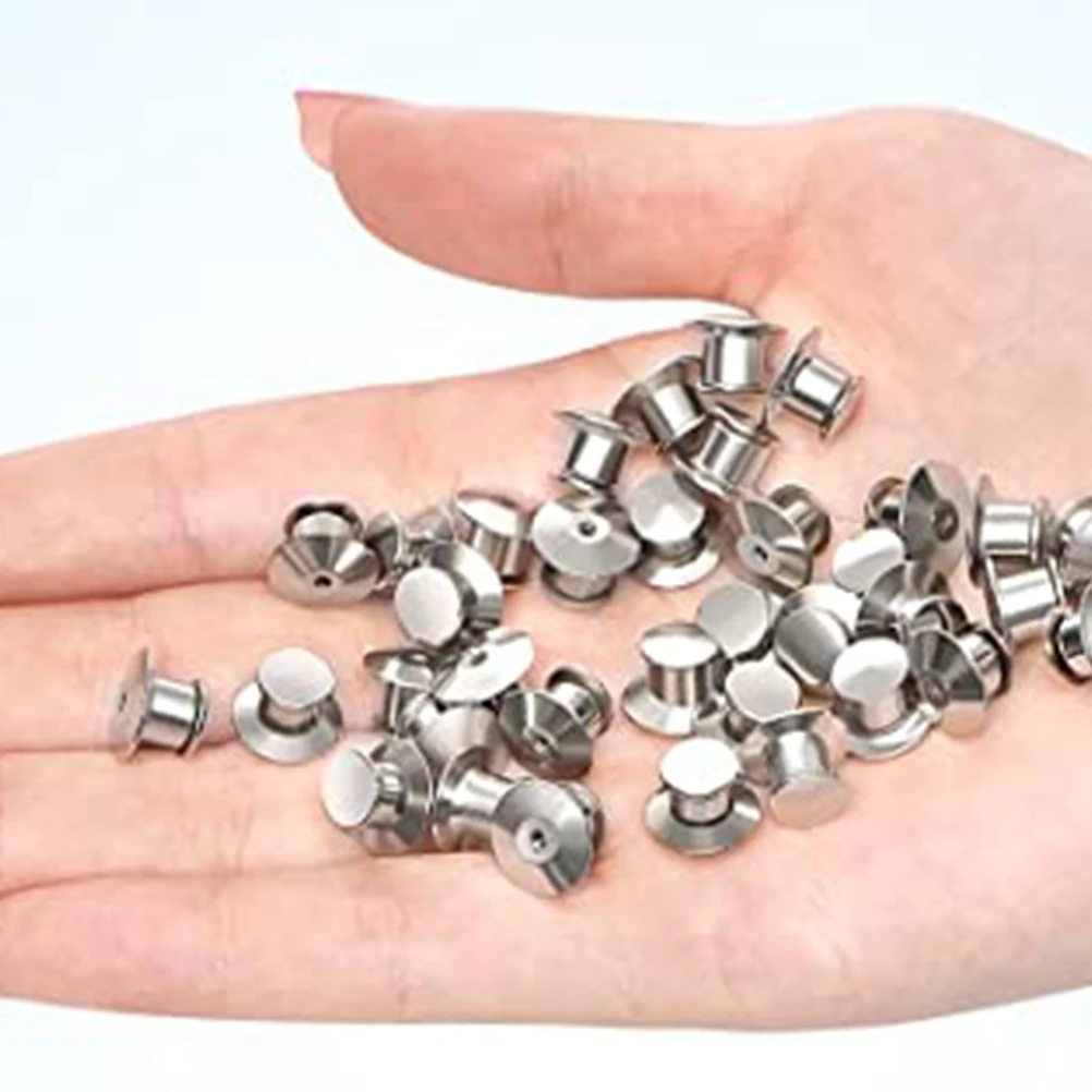 

20pcs Anti-Slip Button Locking Backs Smooth Lightweight Metal Pin Backings For Brooch Lapel Pin Badge Craft Diy Accessory