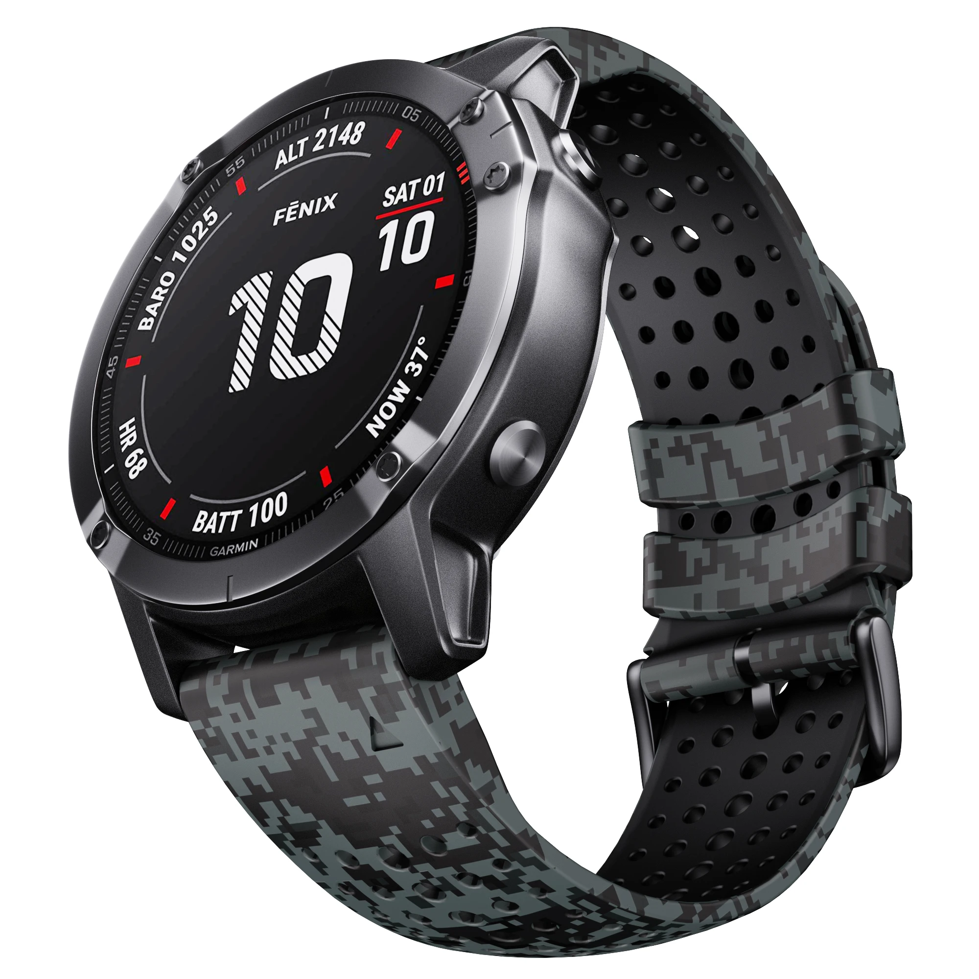 22mm 26 Garmin Camo Rubber Easy Fit Strap For Fenix5 5XPlus 6 6XPro 7Pro 7XPro Quick Release Watch Band Instinct Honeycomb Belt