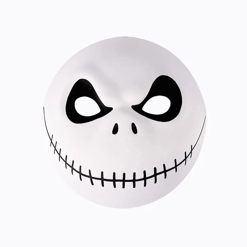 White EVA Smiling Skull Full Face Mask, Lightweight Elastic Strap Costume Mask for Halloween Christmas Party & Stage Performance