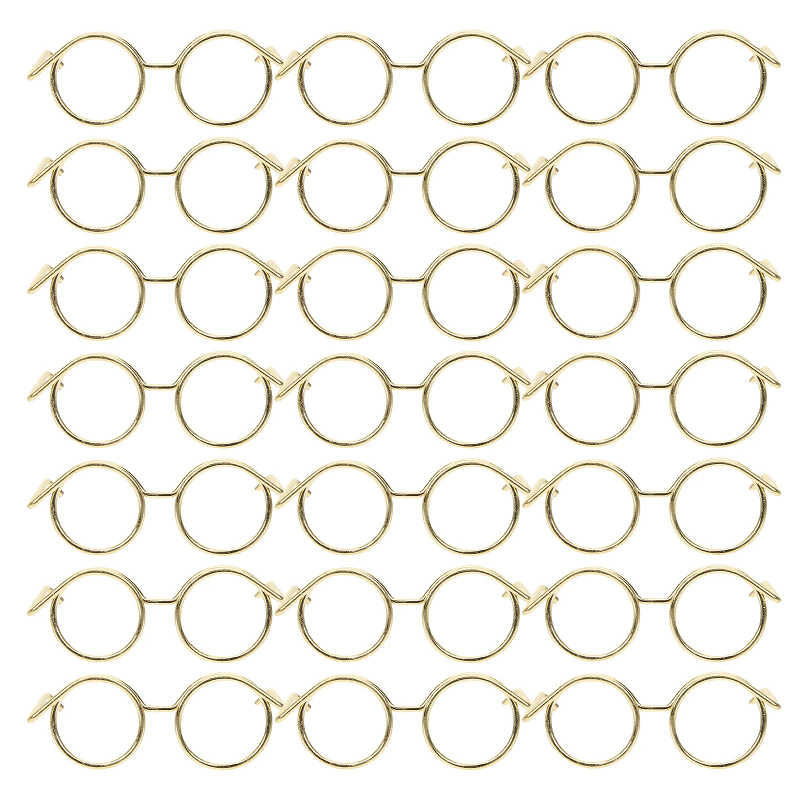 

30Pcs Miniature Eyeglasses Round Metal Wire Frames No Lens Lightweight Mini Glasses for Crafts Dollhouse Accessories