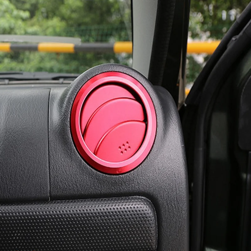 BJMYCYY 2pcs Aluminium Decoration Trim Air Conditioning Vent Cover Round Sticker Interior Accessories for Suzuki Jimny 07 08 09