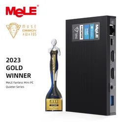 MeLE Ultra Slim Mini PC Intel Celeron J4125 8GB 256GB Windows 11 Pro Desktop Computer Dual HDMI 2.4G/5G Dual-band WiFi Quieter2Q