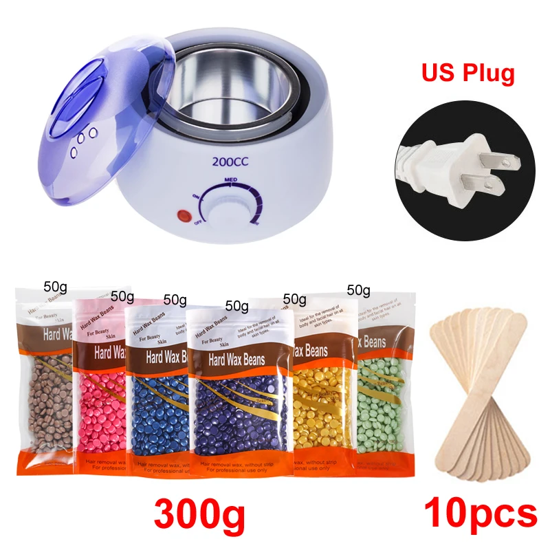 200ml Ontharing Tool Smart Warmer Wax Heater Handen Voeten Epilator Ontharingscrème Huidverzorging Paraffine Machine Kit + Wax bonen - afbeelding 1