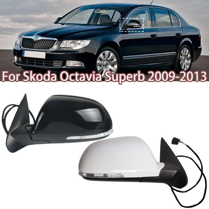 

Auto Rearview mirror heated electric folding 6 wire For Skoda Octavia 2009 2010-2013 Left Right Car Rearview mirror assembly