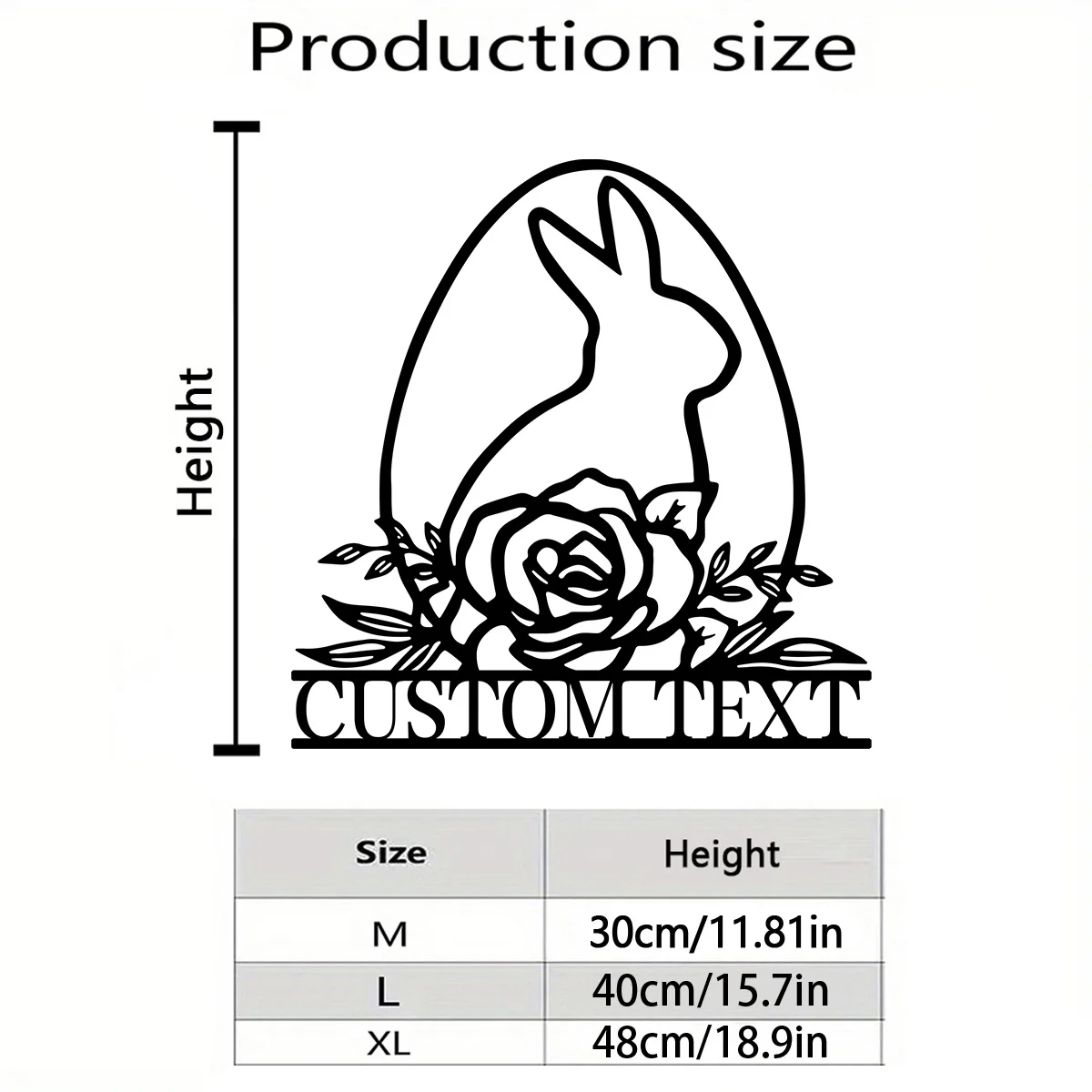 Customizable Easter Bunny Metal Sign with Rose Elements, Ideal for Holiday Porch Decor, Spring & Easter Festival Gifts