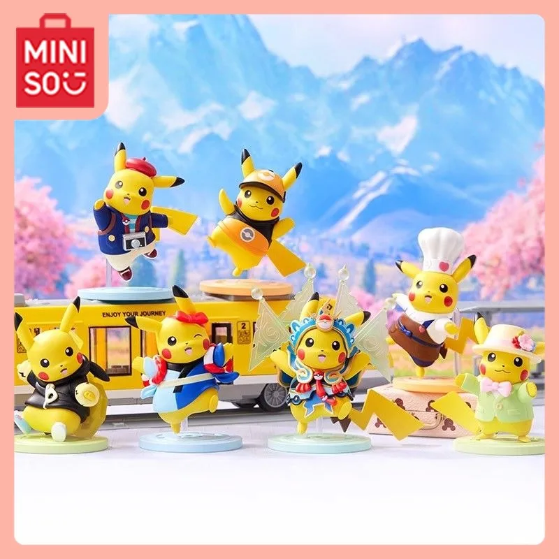 

MINISO Kawaii Pokemon аниме мультфильм большая сборка серии Пикачу электронная одежда фигурка слепая коробка серия художественная игрушка игрушка в подарок