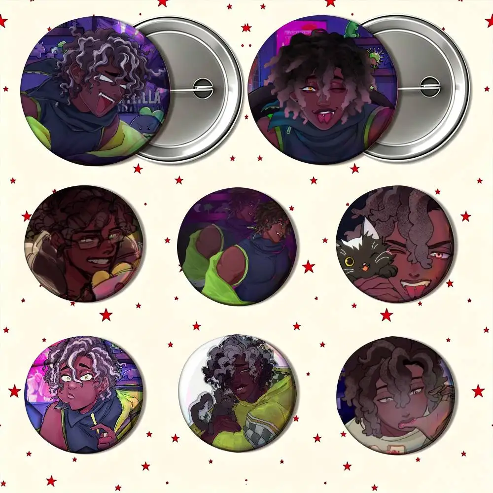 Game E-ERROR143 M-Micah Yujin Enamel Pin Tinplate Round Brooch Cosplay Nijigen Otaku Culture Badge 25mm 32mm 44mm 58mm