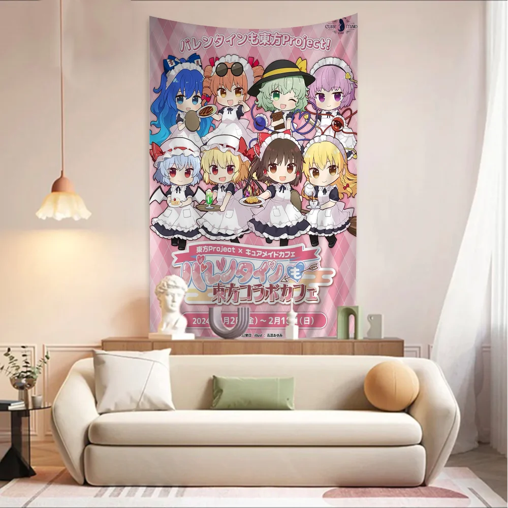 Touhou Project Flandre Scarlet Tapestry Anime Tapestry Hanging Tarot Hippie Wall Rugs Dorm Wall Hanging Sheets DIY Wall