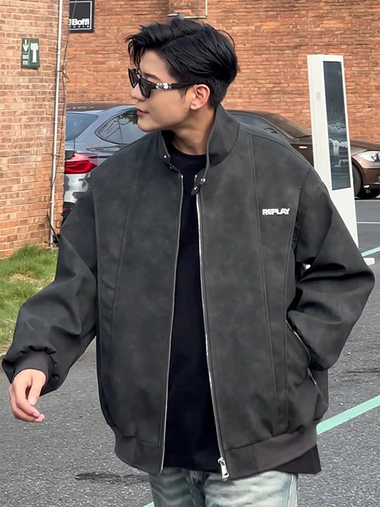 

Кожаная куртка Bla ort Moto для мужчин, повседневная, стильная, с воротником-стойкой, рабочая одежда, весна-осень, в американском стиле, для байкеров