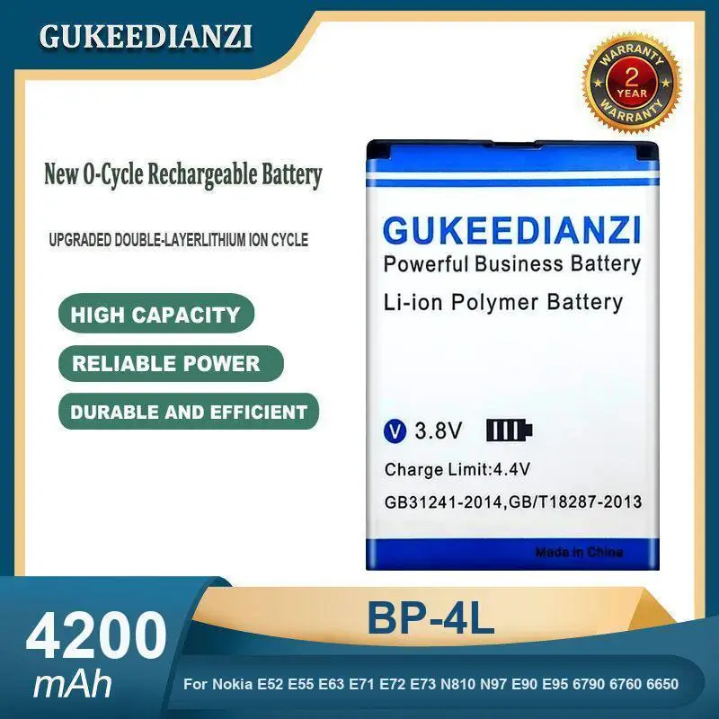 

High Capacity 4200mAh BP-4L Mobile Phone Battery For Nokia E52 E55 E63 E71 E72 E73 N810 N97 E90 E95 6790 6760 6650