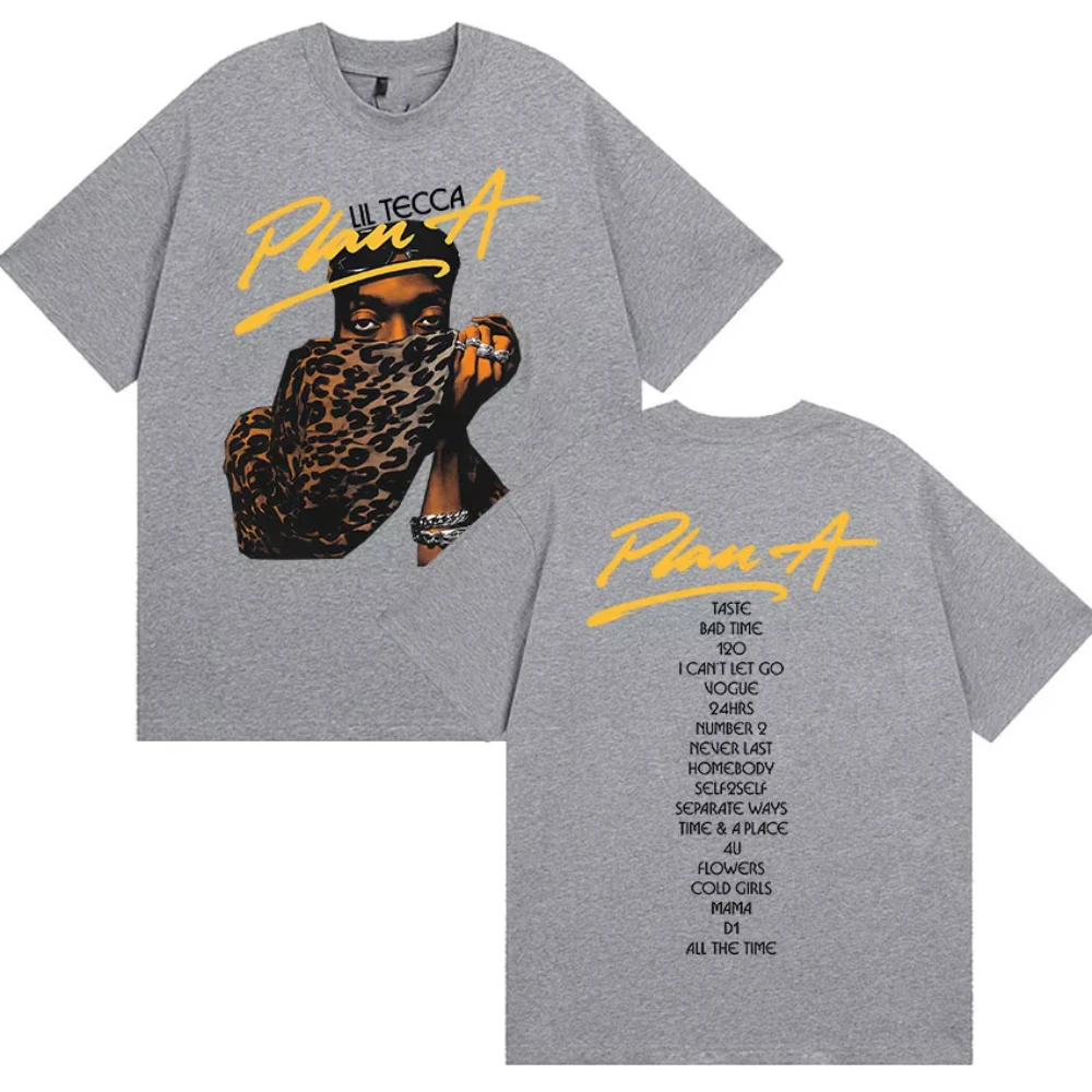 مغني الراب ليل تيكا خطة ألبوم 2025 ميرش تي شيرت الرجال الهيب هوب القوطية قصيرة الأكمام تي شيرت ملابس فضفاضة المتضخم القطن تيز #4