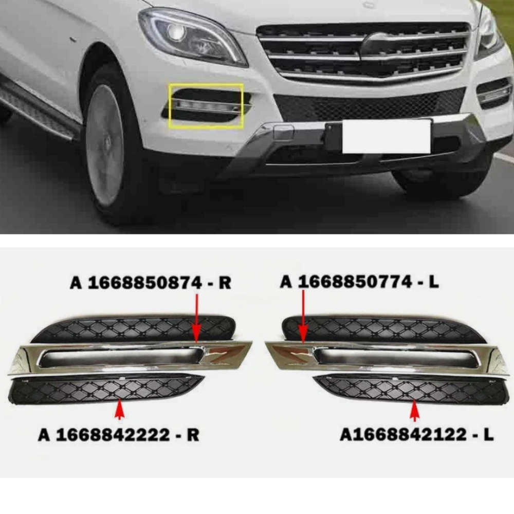 

Front bumper fog lamp cover A1668850774 A1668850874 A1668842222 A1668842122 For Benz W166 ML350 ML500 2012-2015