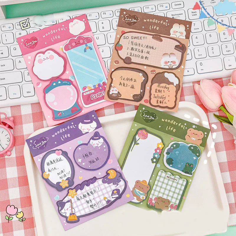 Original Cartoon Combination Post-it Notes Ins Creative Message N-time Sticker Student Cute Hand Account Post-it Paper