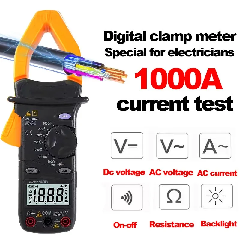 Digital Clamp Meter High Precision Large Current 1000A AC Electrical Maintenance Clamp Multimeter