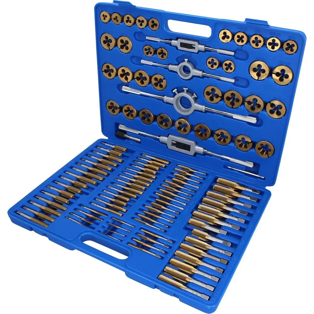 

Titanium Nitride Thread Cutting Tool Set, 110 Pieces, High-Quality Tool Collection