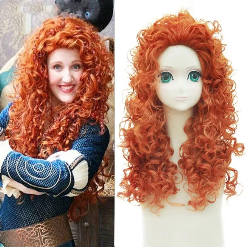 Merida Cosplay Costume Anime Brave Princess Women Female Adult Dress Velvet Girls' Suit For Halloween Wig JI8412v;6,a'3.k;8,
