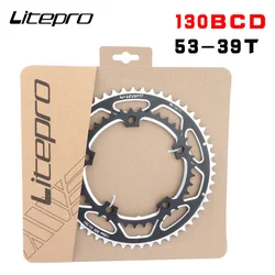 Litepro 130BCD Road Bike Double Disc 53-39T Folding Bicycle Double Plate Aluminum Alloy CNC 9/10/11Speed with 5-Bolts