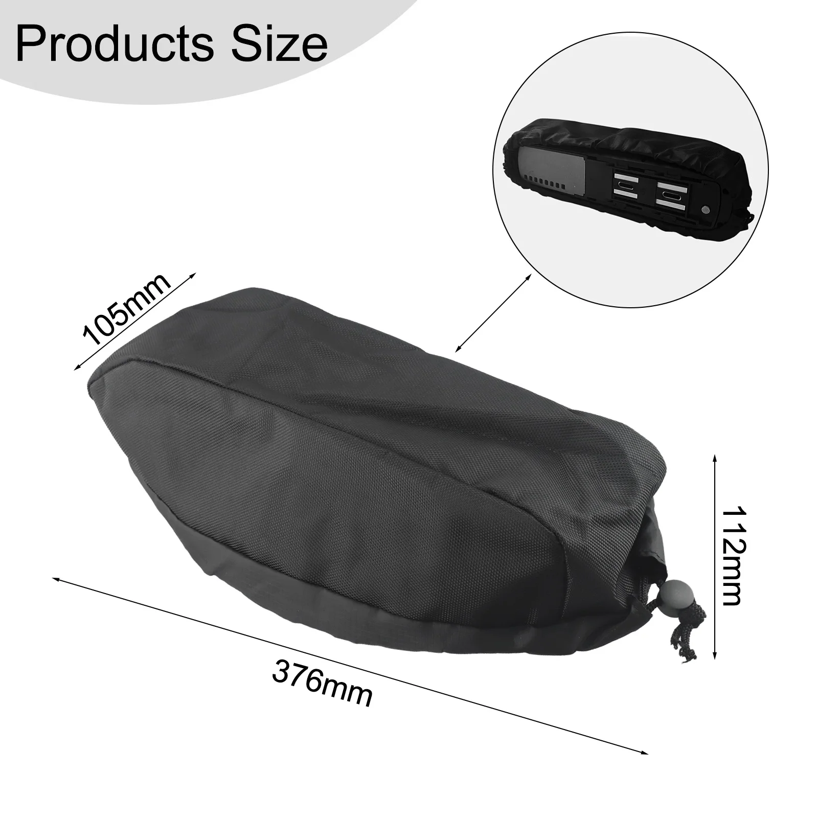 Portable Battery Box Bag 1 PCS 376x105x112mm Access Anti-mud Black Components Dust-Proof Easy To Use Protected