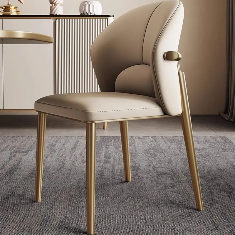 Cadeiras Modernas para Eventos: Design em Couro, Cadeira de Escritório em Aço Inoxidável, Cadeira de Jantar Relaxante, Cadeiras para Salas de Jantar, Móveis para Casa