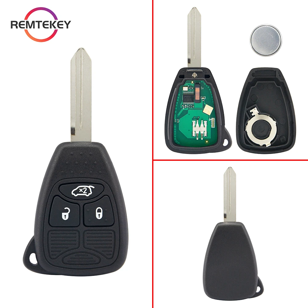 

REMTEKEY Remote Head Key 2/3 Button 434Mhz ID46 Chip PN 04589318AC/045892299AC for Chrysler Dodge 300C Caliber Nitro Voyager