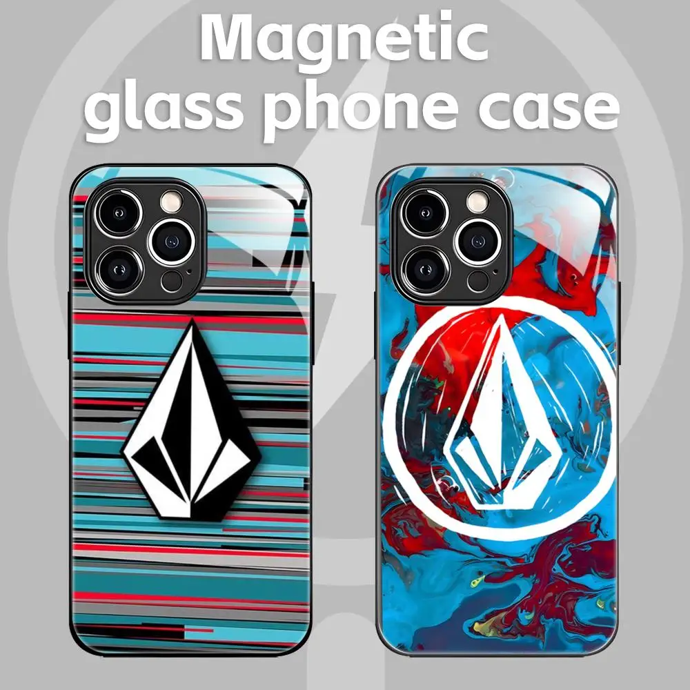 Чехол для телефона «Культурная молодежь» V-volcom для iPhone 16, 15, 14, 13, 12, 11 X XR XS 8 Plus Mini Pro Max, стеклянный магнитный чехол