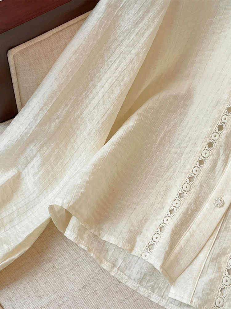 여성용 피터팬 칼라 셔츠 및 블라우스 Y2k 빈티지 한국 하라주쿠 2000 년대 우아한 긴팔 셔츠, 쓰레기 같은 큐티코어 의류