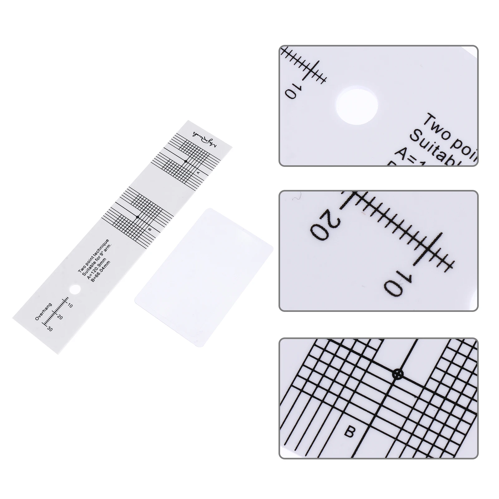 1 set 1 Set Acrylic Record Player Alignment Tool Lightweight Clear Scale Long Service Life Magnifying Vinyl