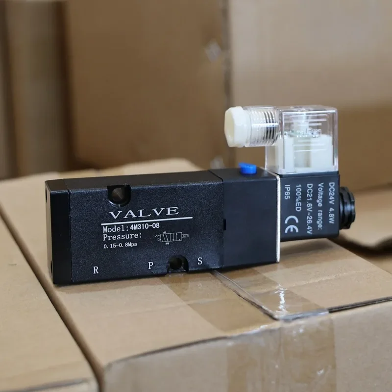 Detalhe 3 de Válvula solenoide Pneumatic solenoid 4M310-08 solenoid pneumatic controller pneumatic reversing 4V210 ball switch valve Pneumática