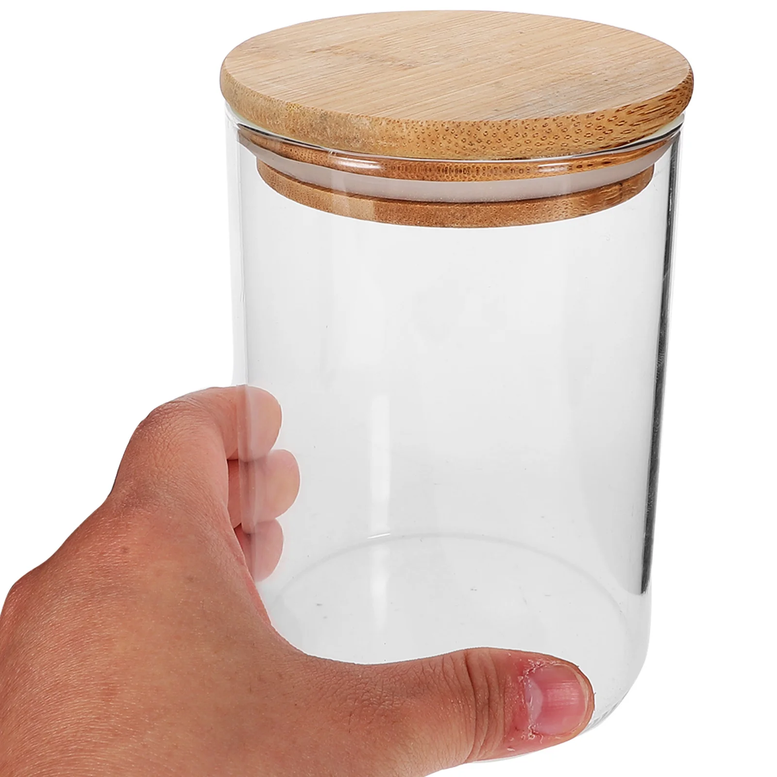 

3Pcs Glass Sealed Jar Set Wood Lid Kitchen Storage Canisters Large Capacity Coffee Bean Tea Sugar Holder Airtight Food Container