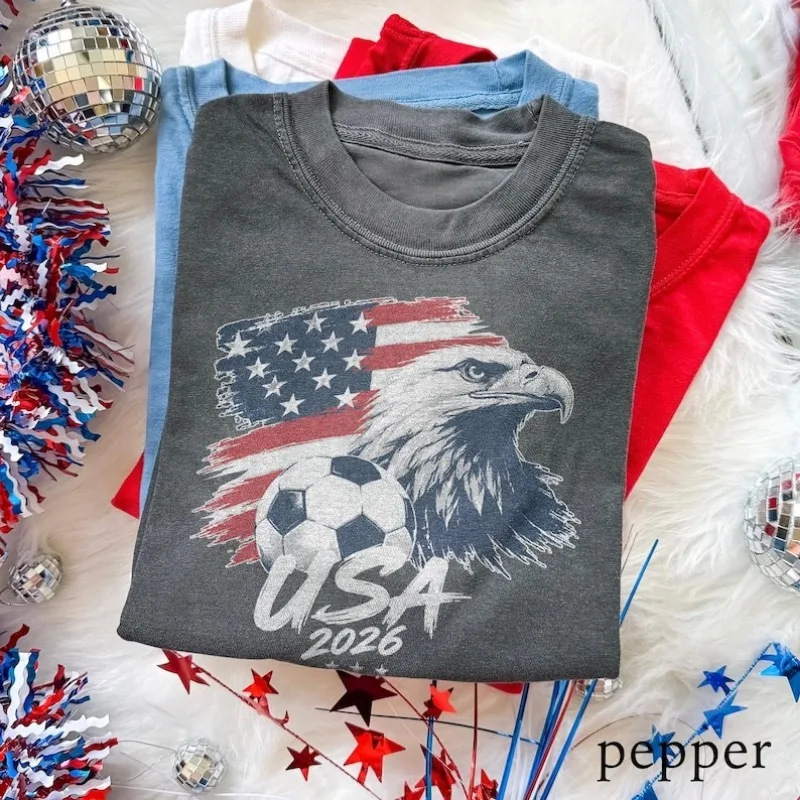 2026 USA Soccer Graphic Tee America Fan Shirt, Patriotic Eagle Soccer Graphic Tee, Americana Match Day Style Top Comfort Tee