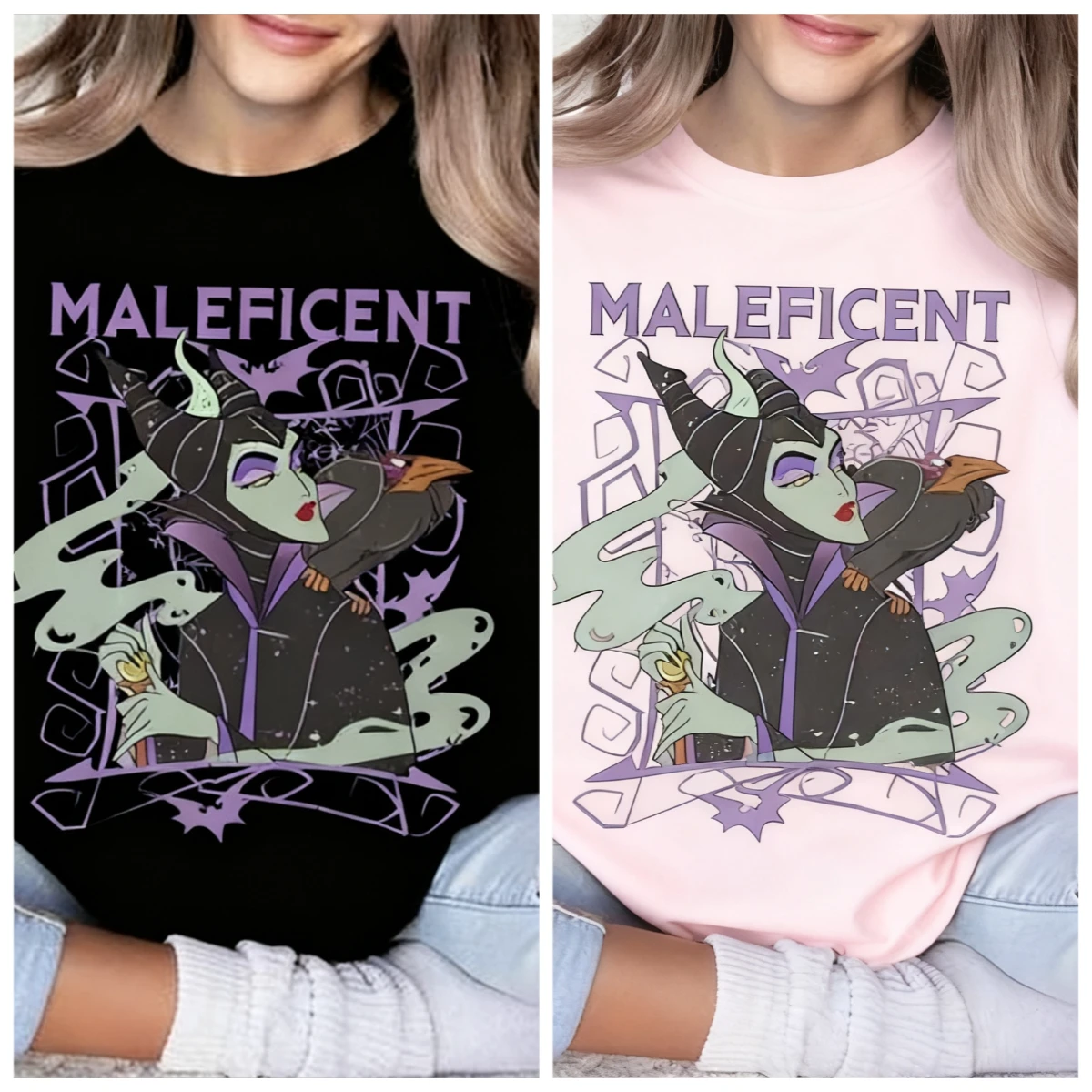 Trendy Casual Disney Rapunzel Dornröschen Bösewicht Maleficent Evil Magic Halloween T-shirt Unisex Reine Baumwolle Hohe Qualität
