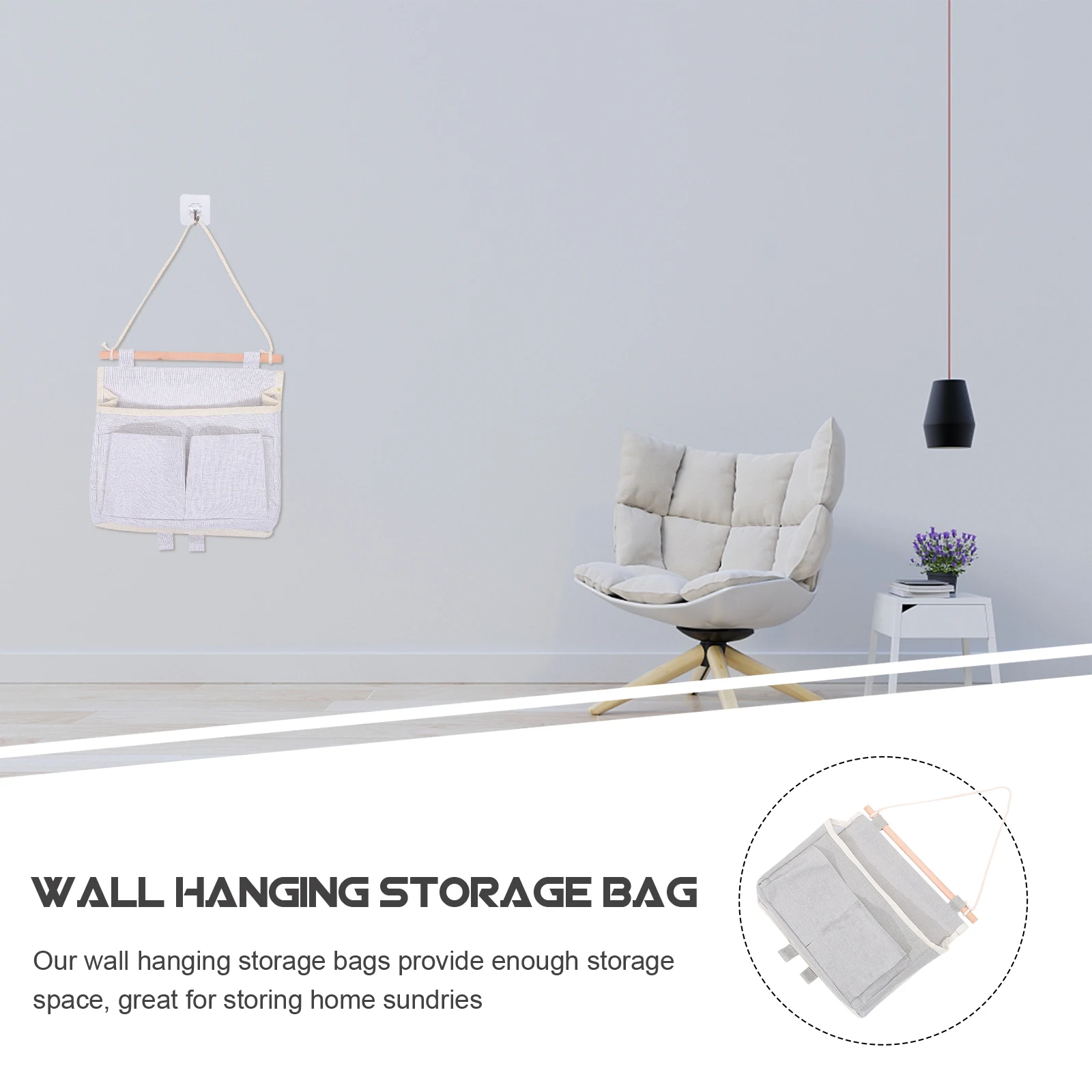 

1pcs Hanging Organizer Storage Bag Simple Breathable Dorm Bedroom Bathroom Kitchen Wall Sundries Pouch Home Storage Container